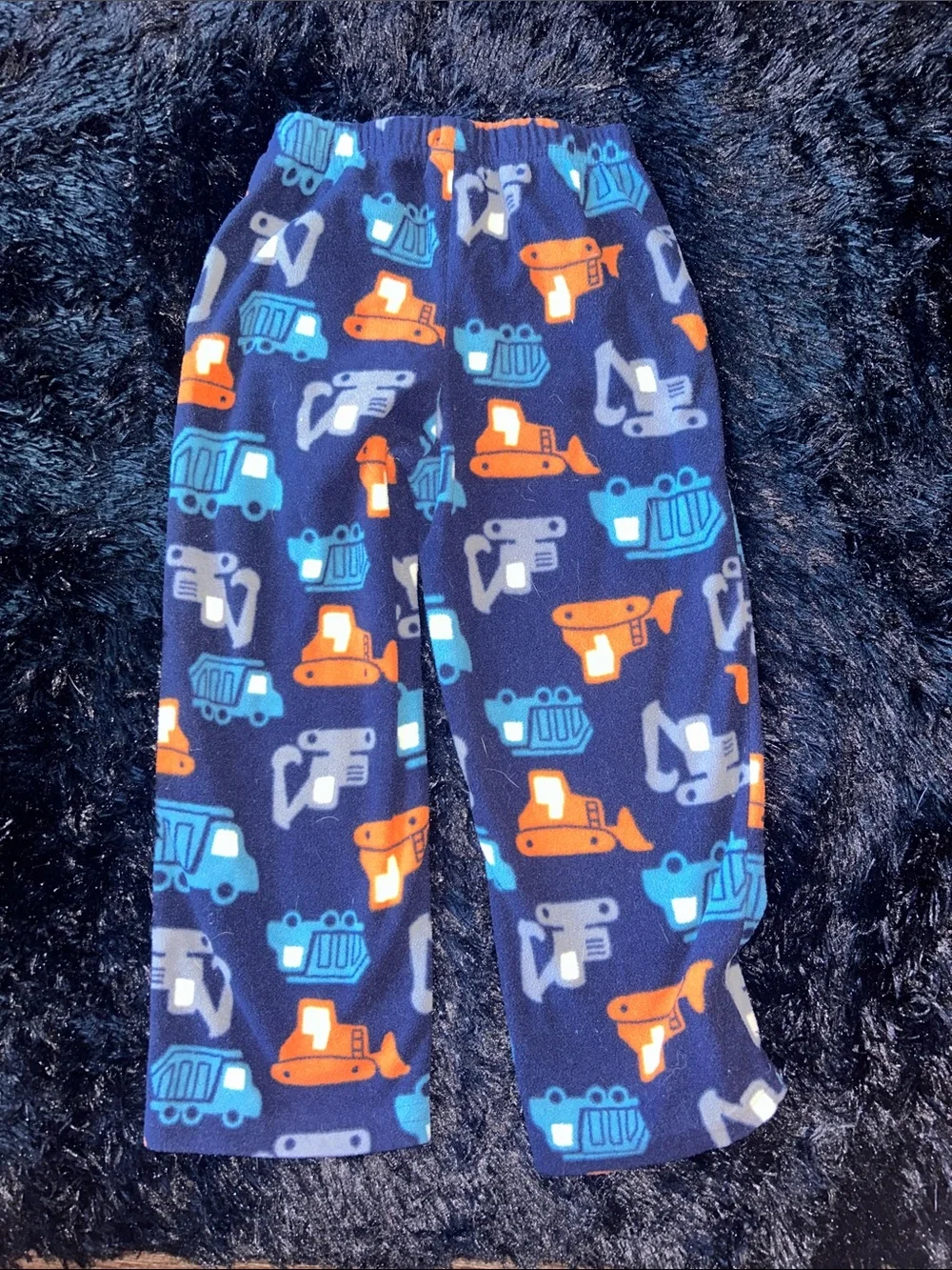 Child of Mine by Carters Kids Navy Blue Fleece Pj Pants w/ Construction Print